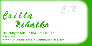 csilla mihalko business card